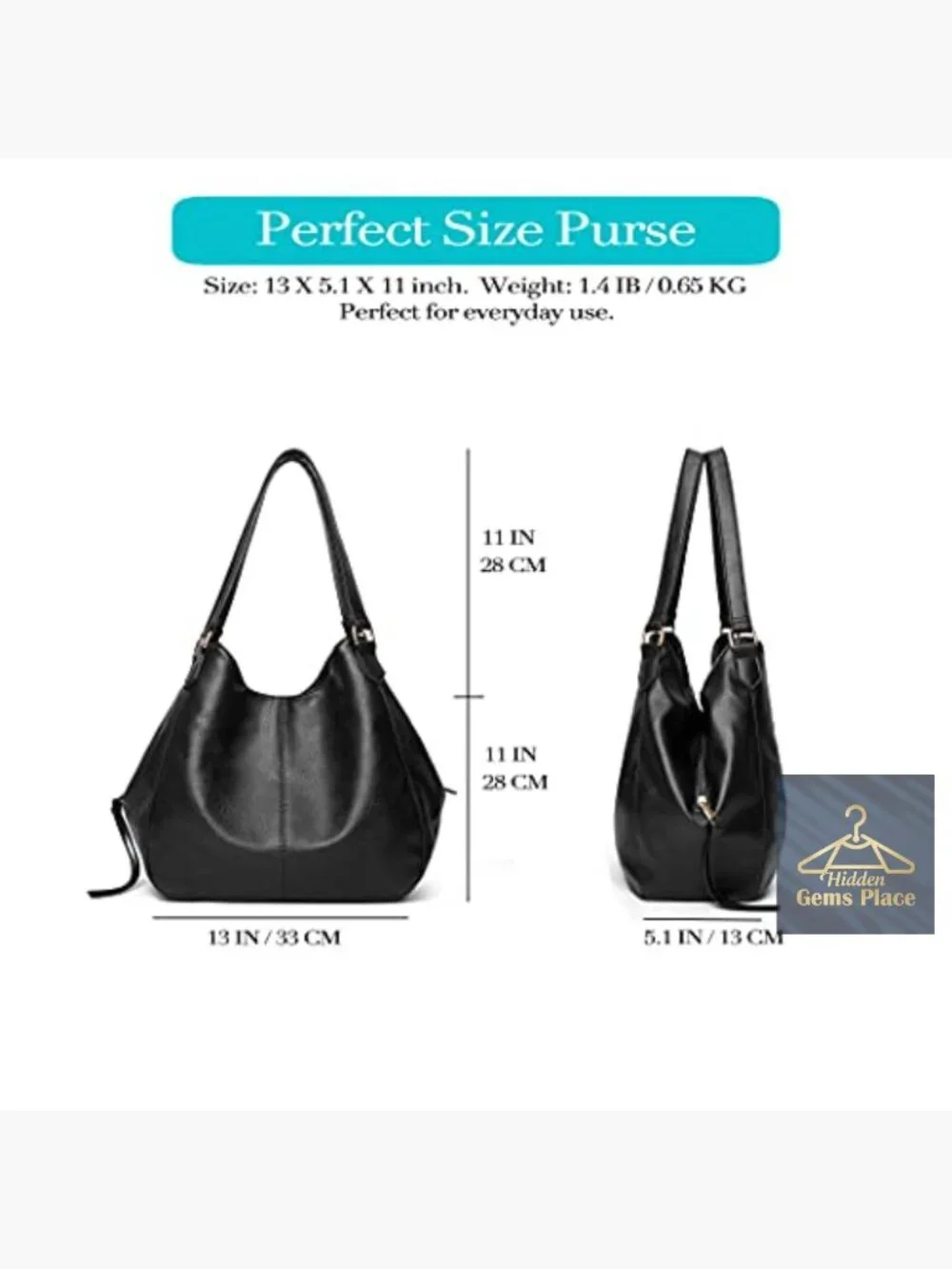 Large Capacity Hobo Bag with 3 Compartments